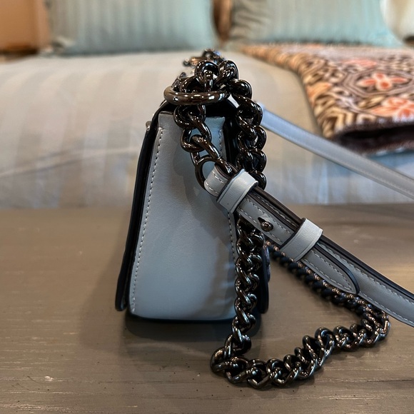 Coach Swagger 20 with Tea Rose Tooling Sky Blue Leather Shoulder Crossbody Bag - Picture 5 of 16